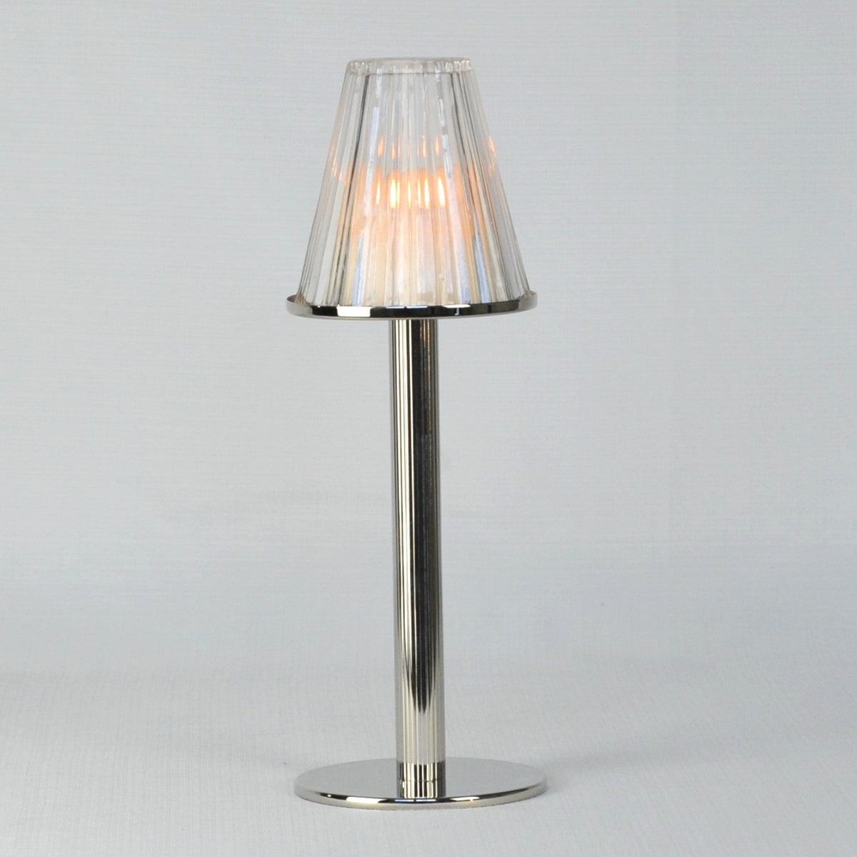Silver Plated with Glass Candleholder