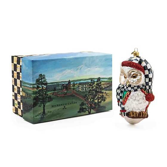 Glass Ornament - Sleepy Owl