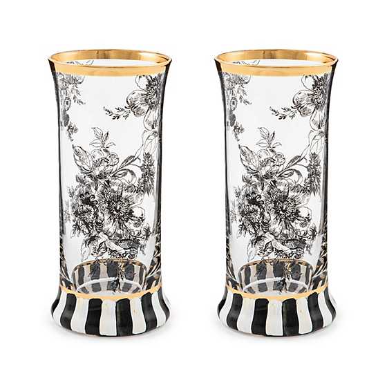 Courtly English Garden Highball Glass, Set of 2