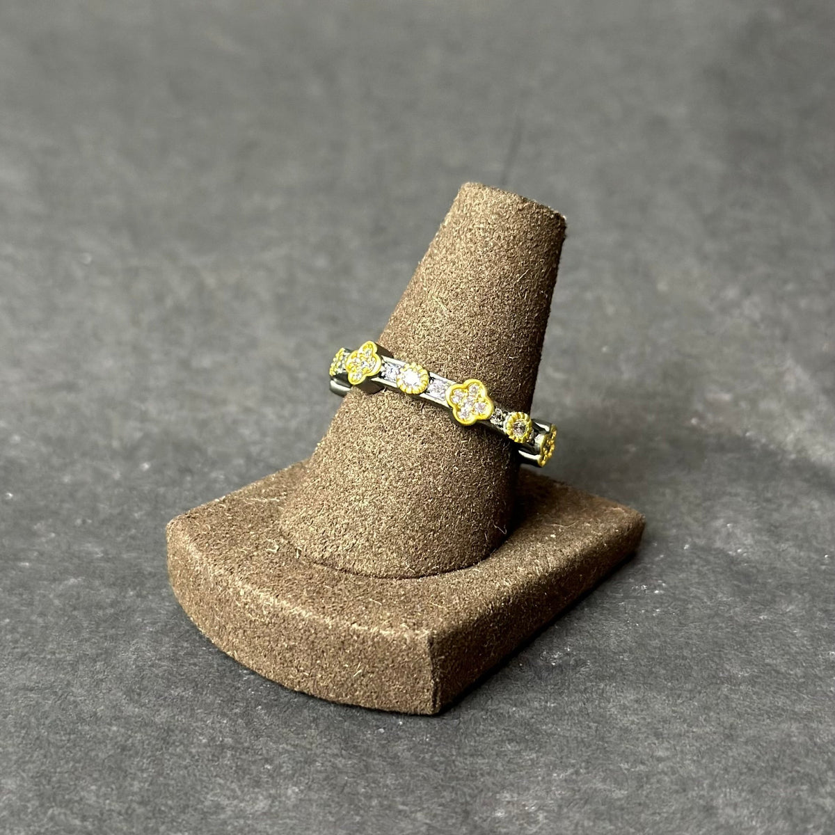 Band Ring Set- Black & Gold