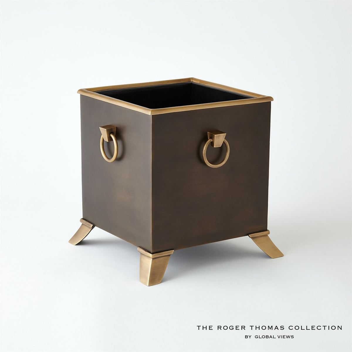 Via Margutta Metal Planter - Brass/Bronze