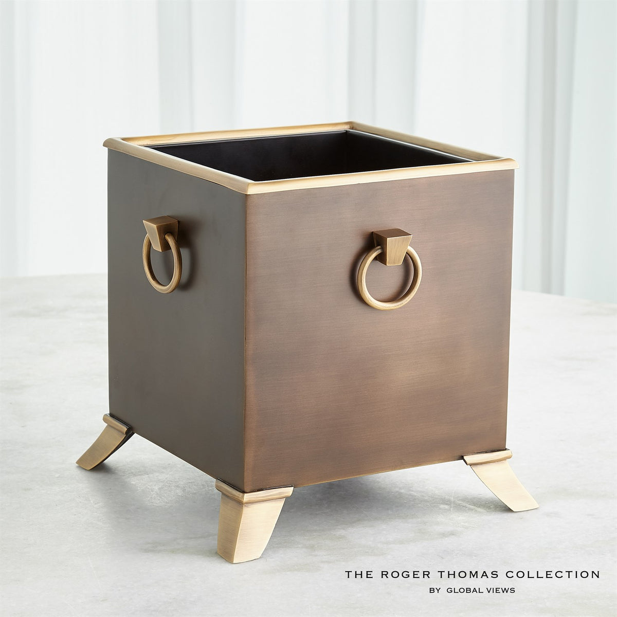 Via Margutta Metal Planter - Brass/Bronze