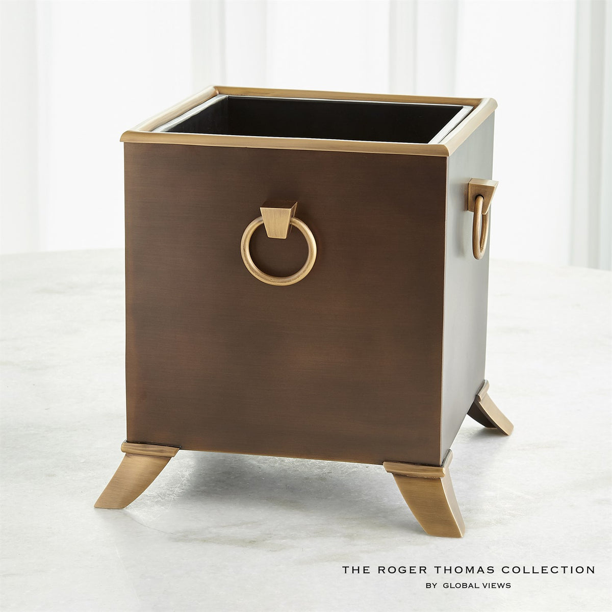Via Margutta Metal Planter - Brass/Bronze