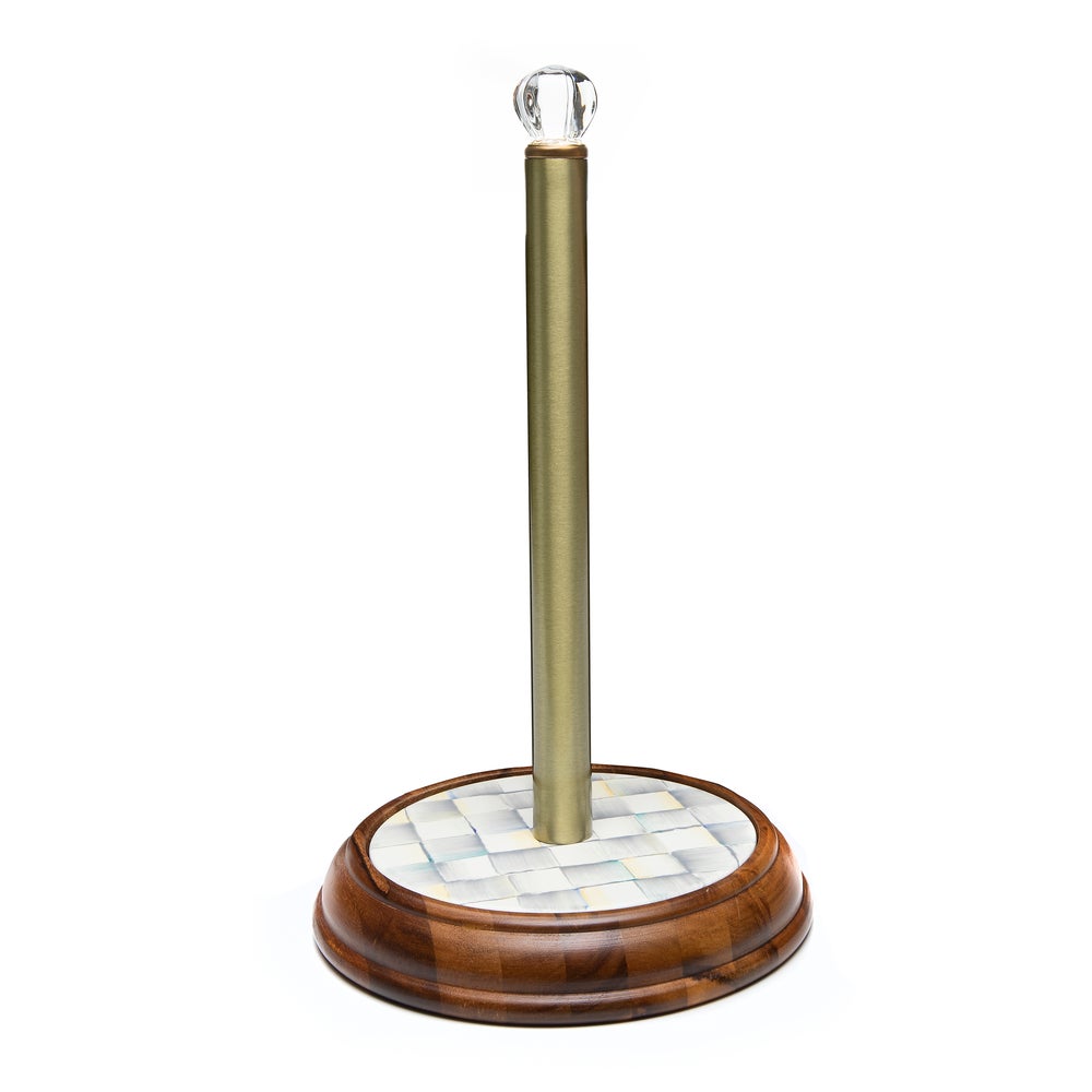 Sterling Check Wood Paper Towel Holder