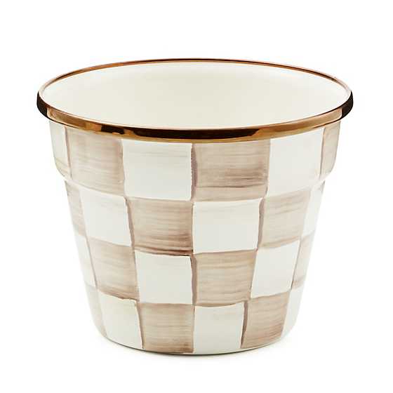 Mocha Check Small Garden Pot