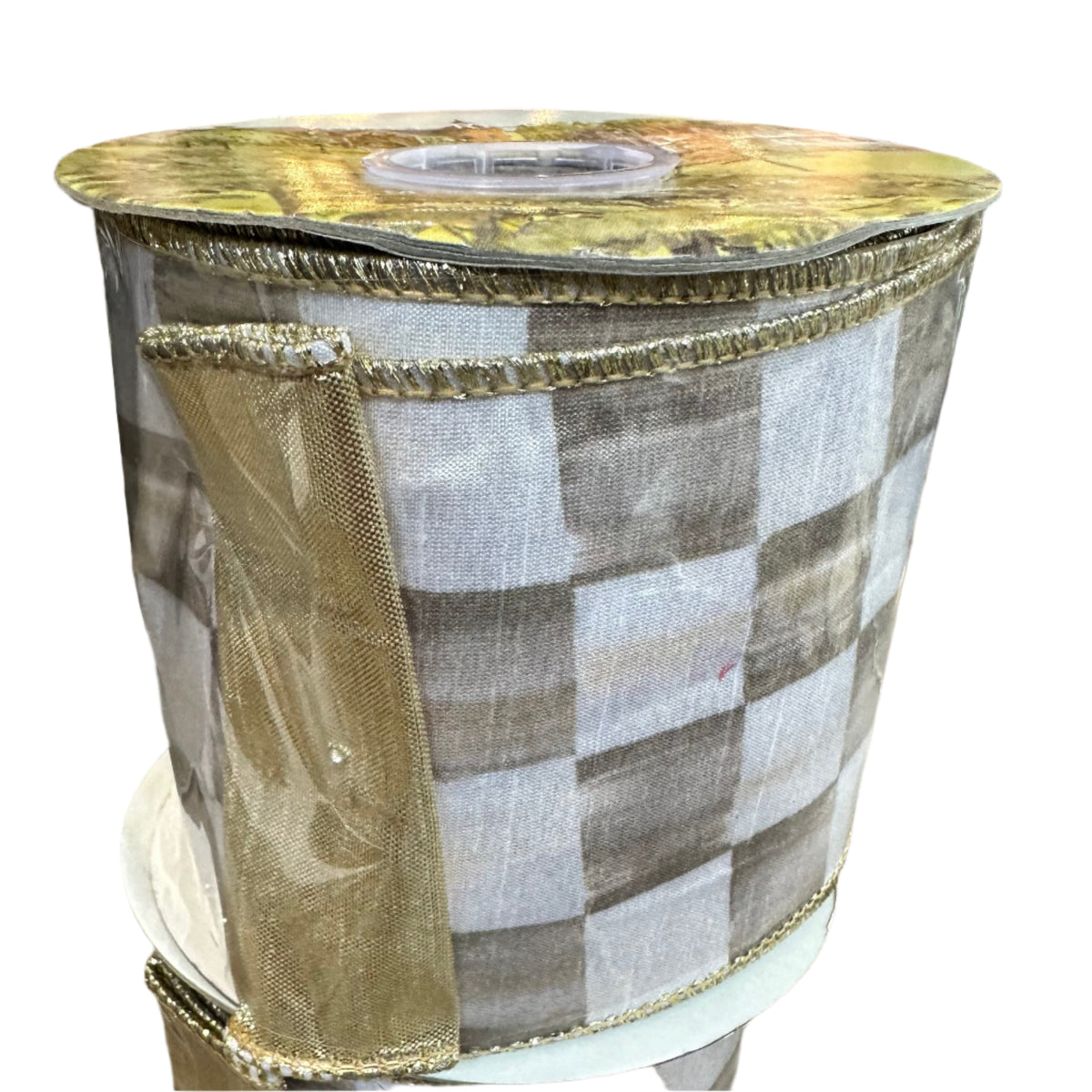 Mocha Check 4" Ribbon