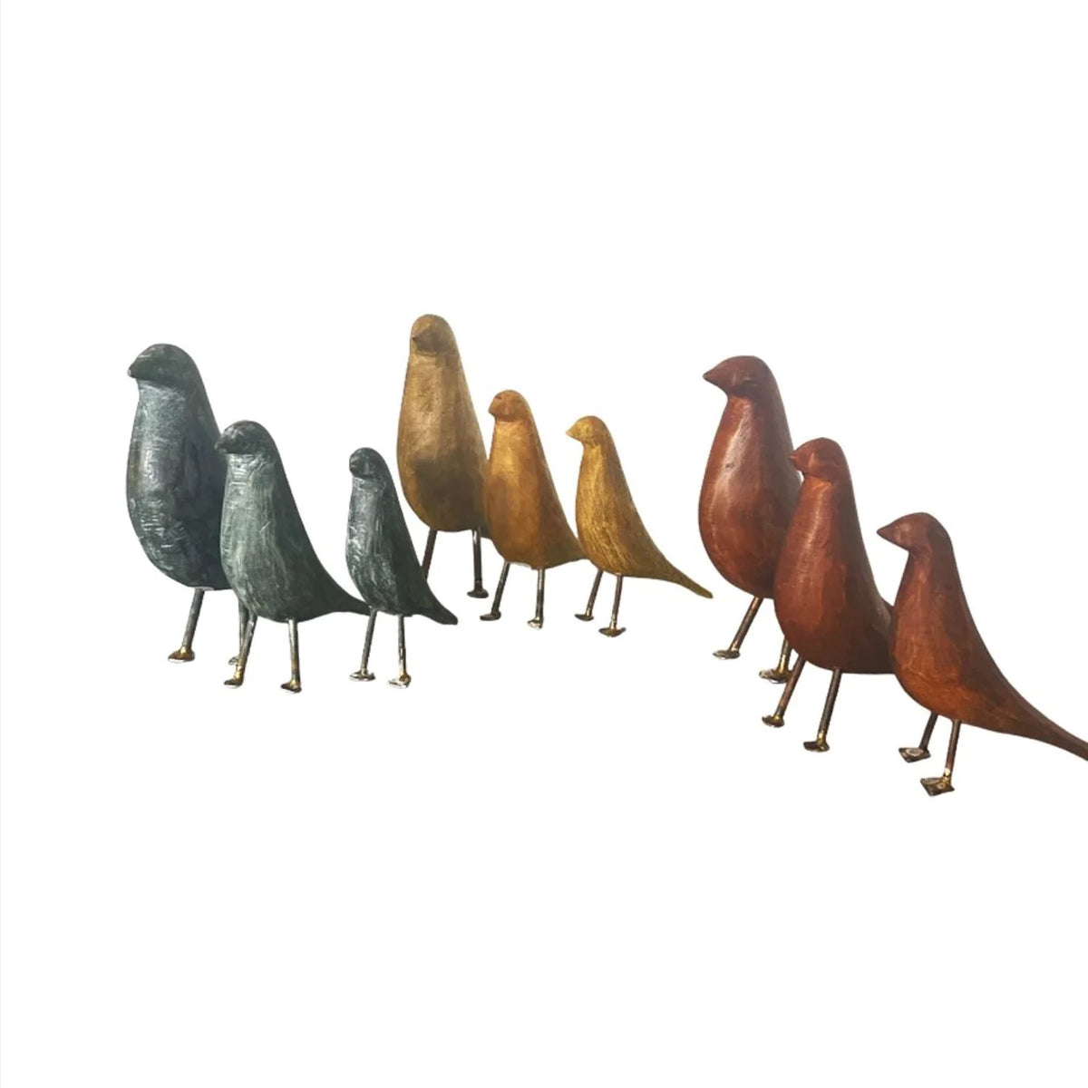 Hand Carved Wooden Birds