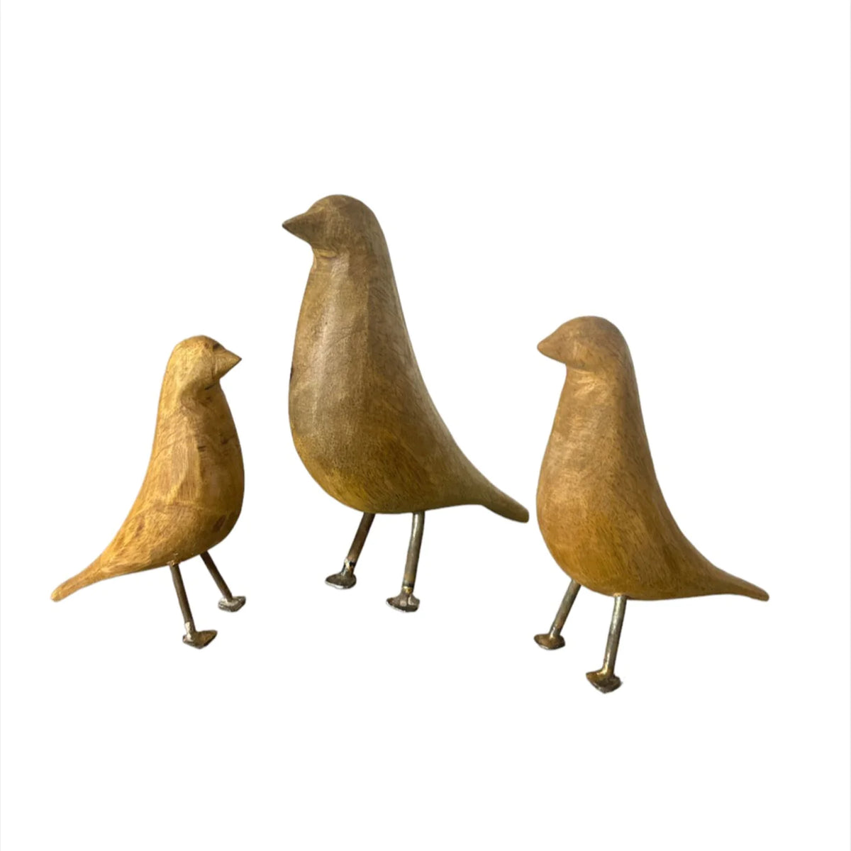 Hand Carved Wooden Birds