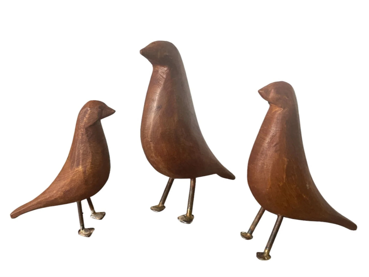Hand Carved Wooden Birds