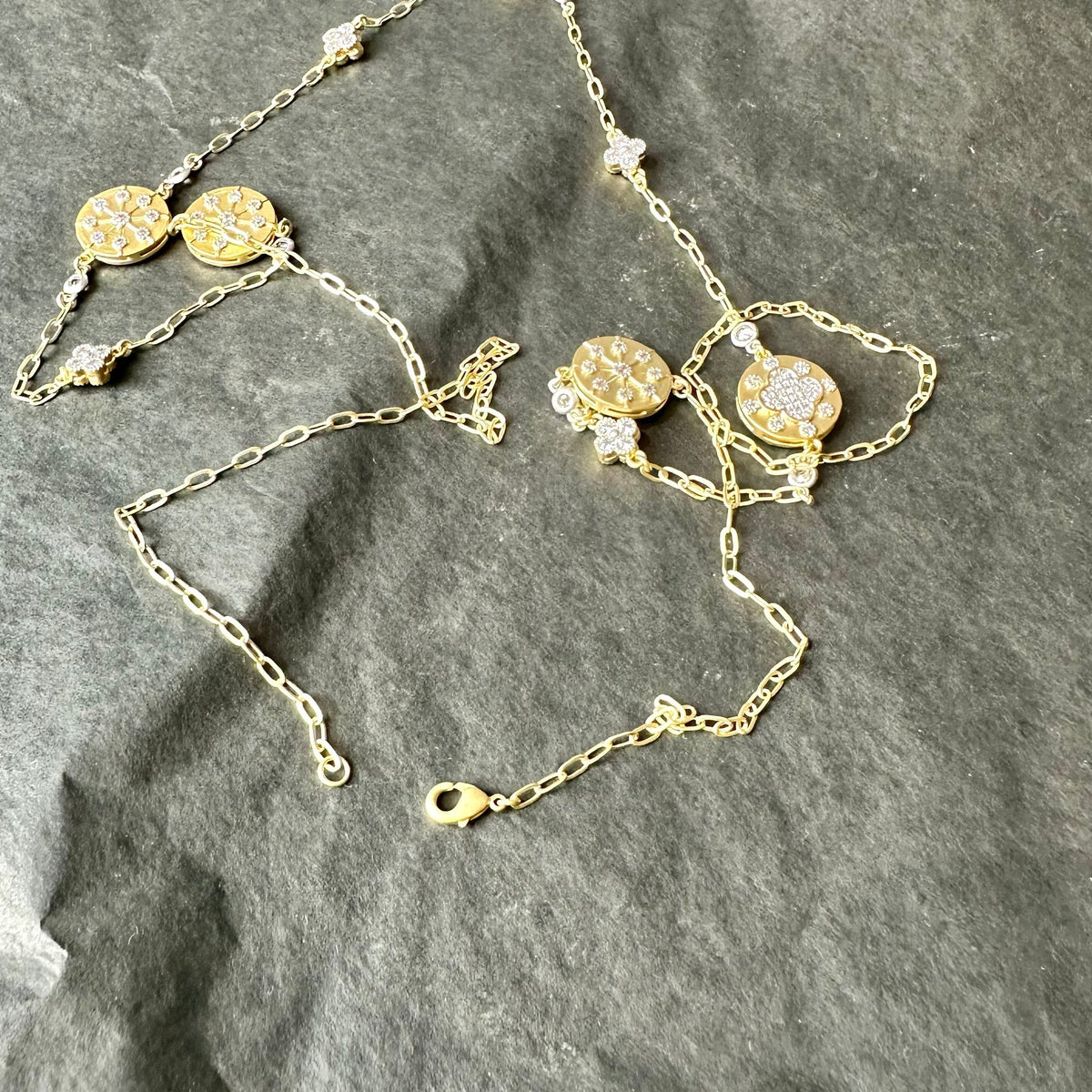 36" Flower Disc Necklace
