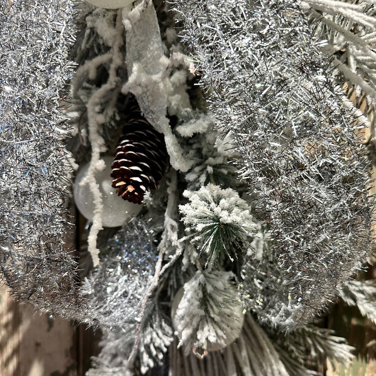 Tinsel Winter Door Swag
