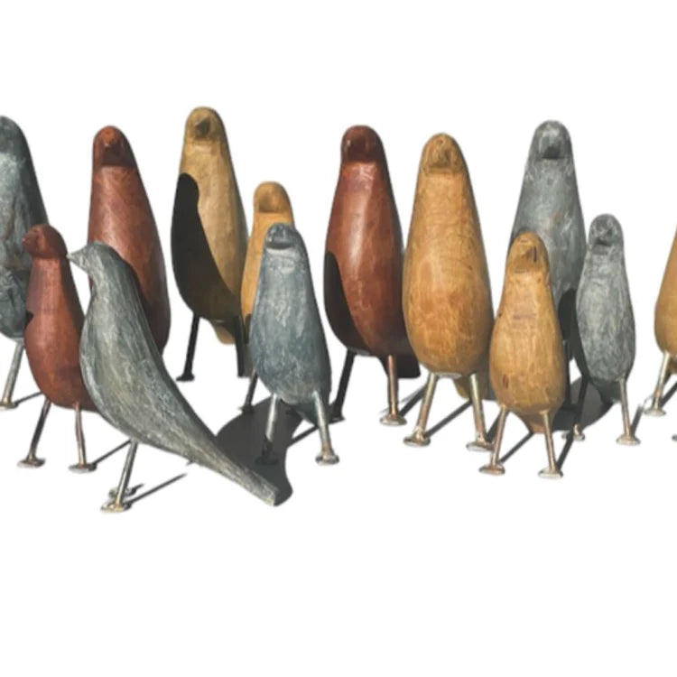 Hand Carved Wooden Birds