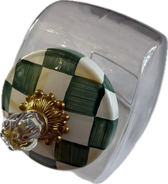 Cookie Jar with Emerald Check Lid