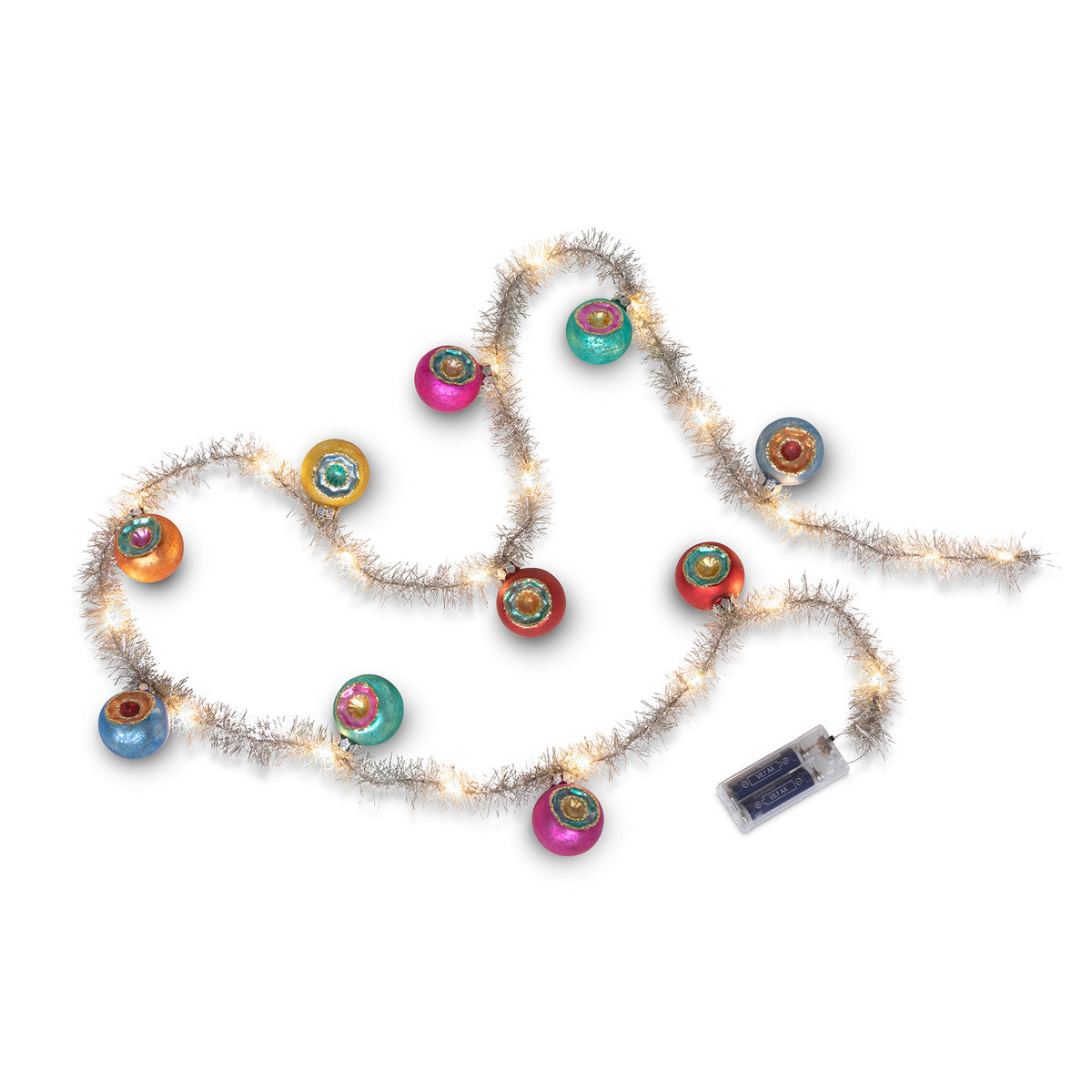 Tinsel Garland w/ Glass Balls