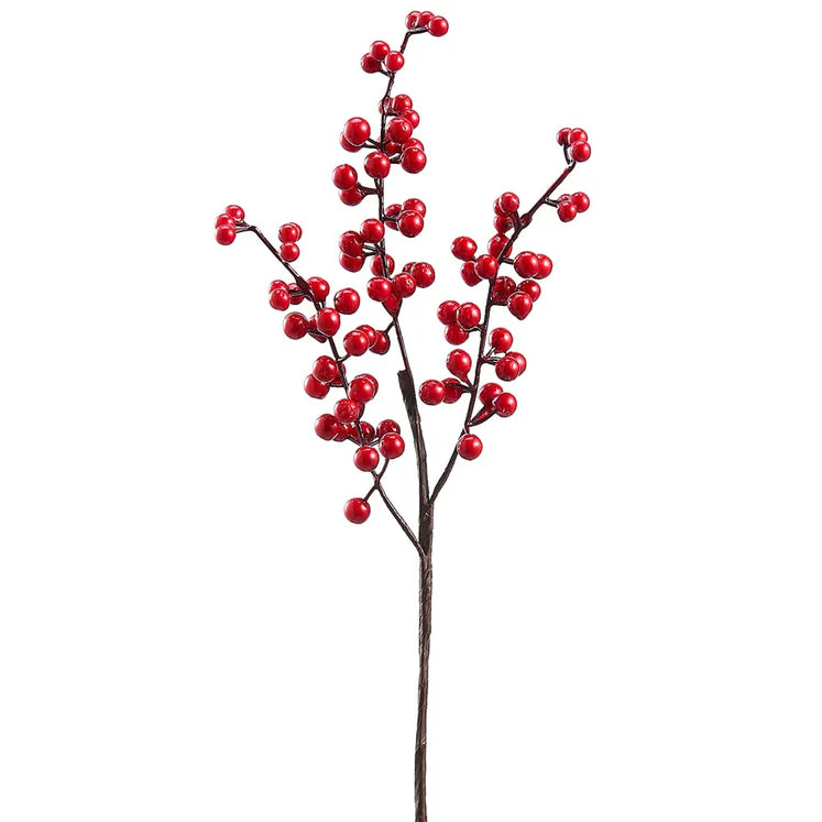16" Red Berry Branch