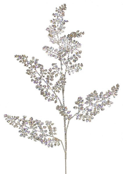 35" Glitter Leaf Branch