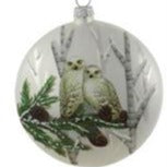 4" Glass disc Owl Ornament
