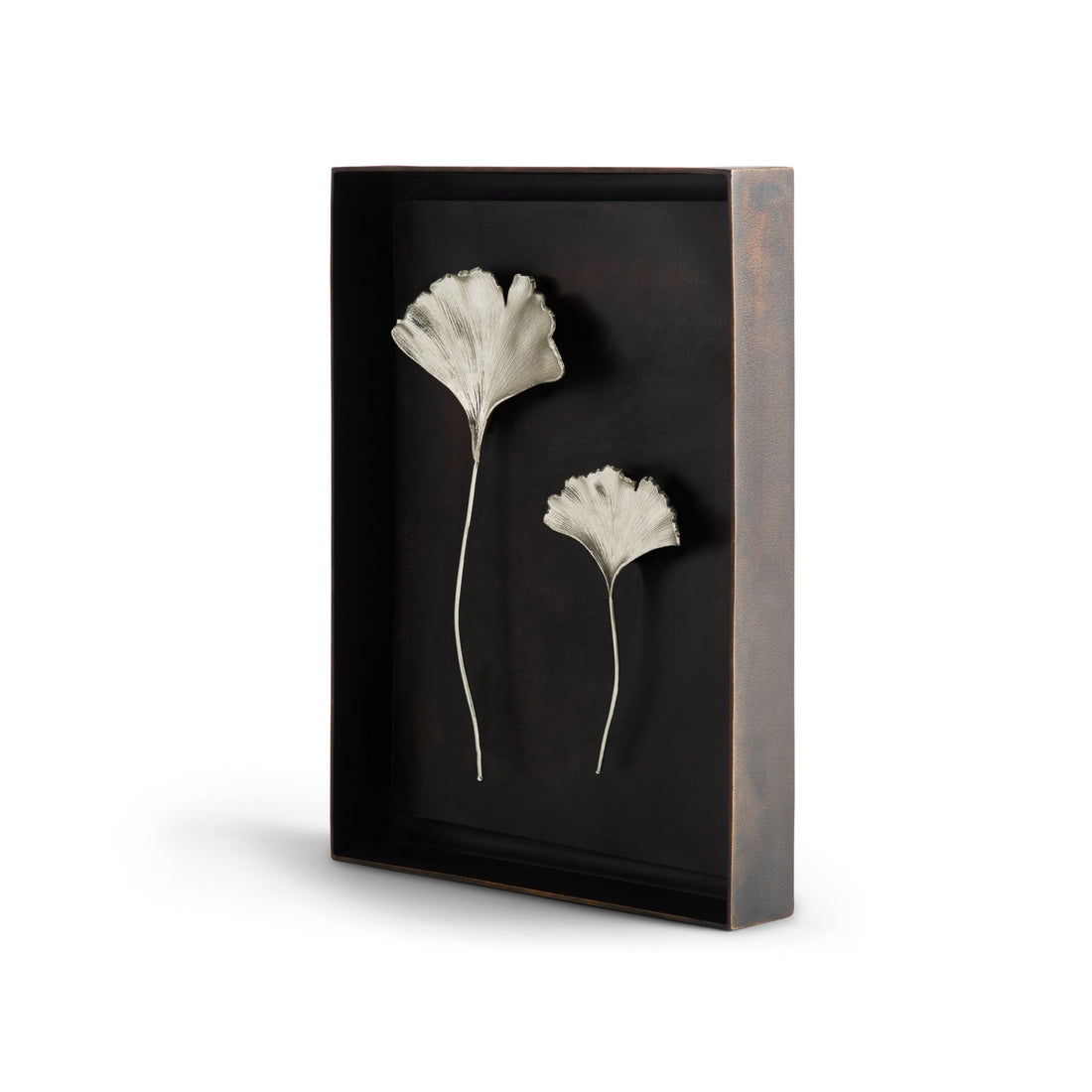Ginkgo Leaf Shadow Box Antique Nickel