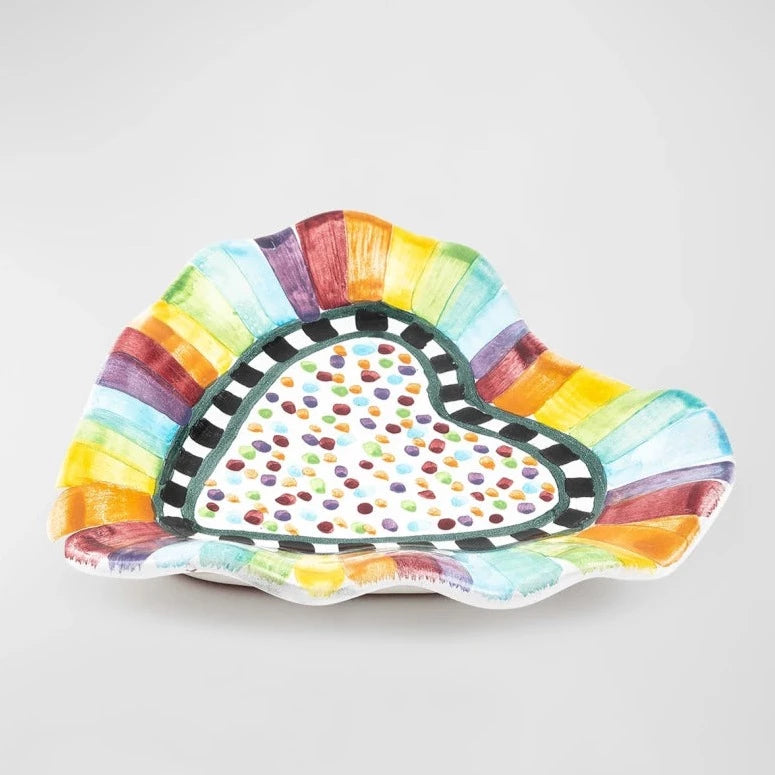 Rainbow Fluted Heart Plate