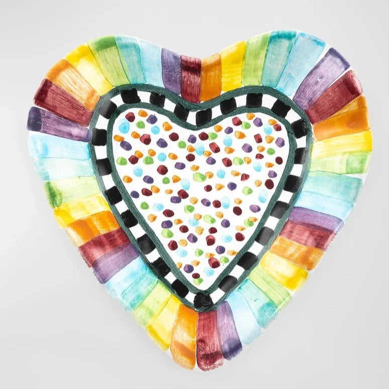 Rainbow Fluted Heart Plate