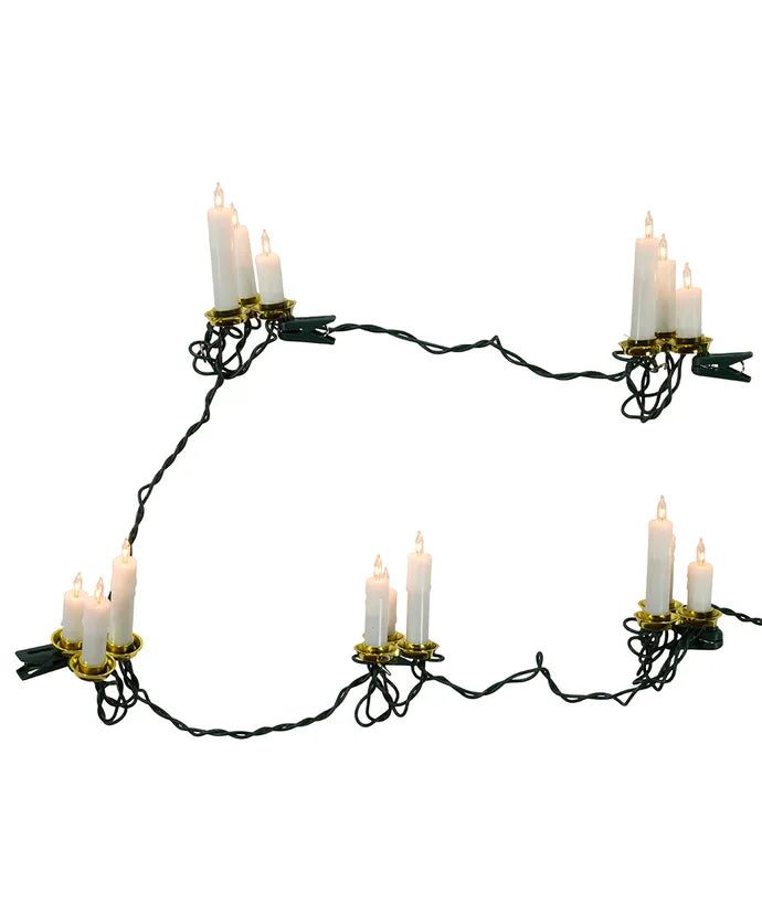 6.5' UL 15-Light White Triple Candle Light Set