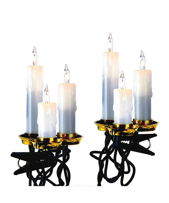 6.5' UL 15-Light White Triple Candle Light Set