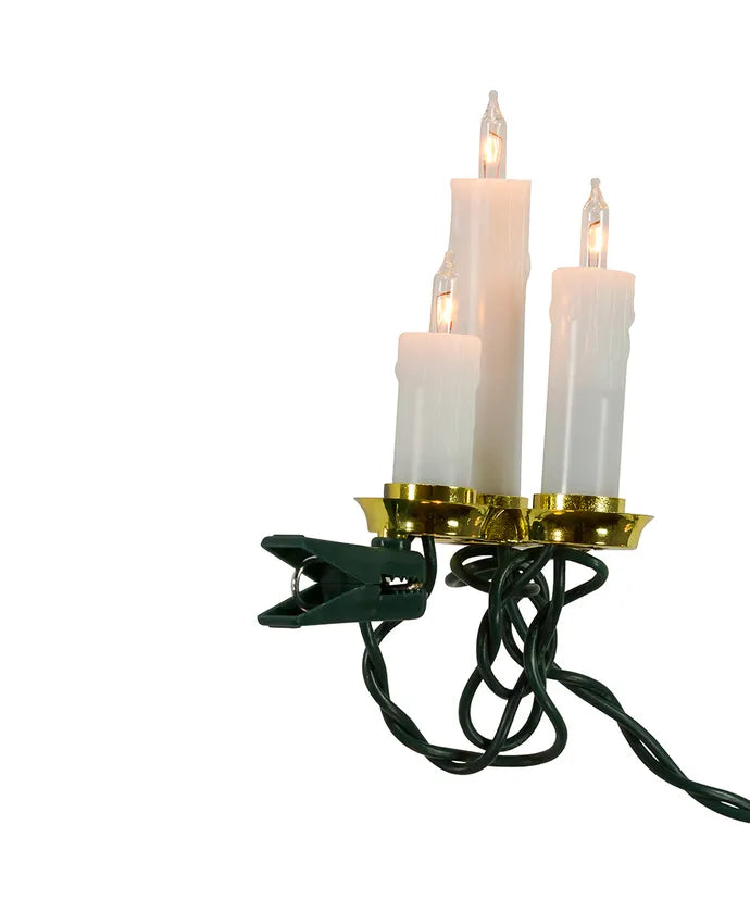 6.5' UL 15-Light White Triple Candle Light Set