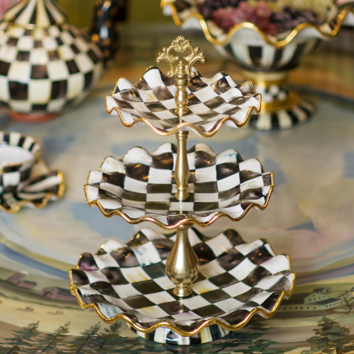 Courtly Check Three Tier Sweet Stand