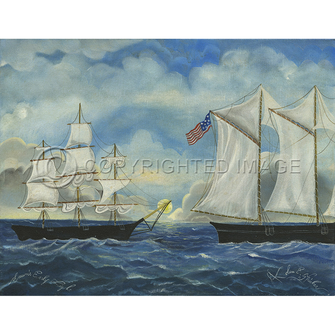 Ship Dawns Early Light 43x56
