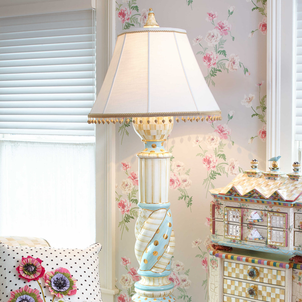 Parchment Check Floor Lamp SALE ITEM
