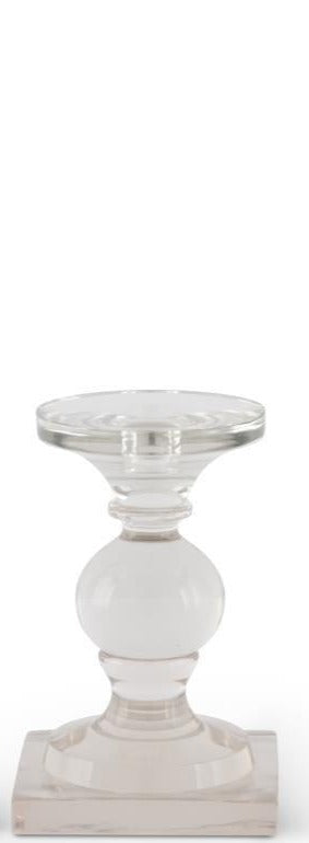 Clear Glass Candle Holder