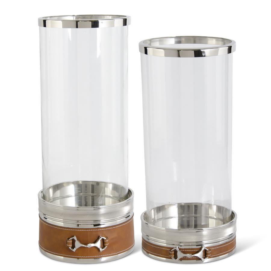 Glass Hurricanes on Tan Leather Base