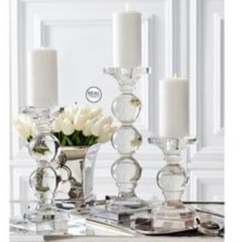 Clear Glass Candle Holder