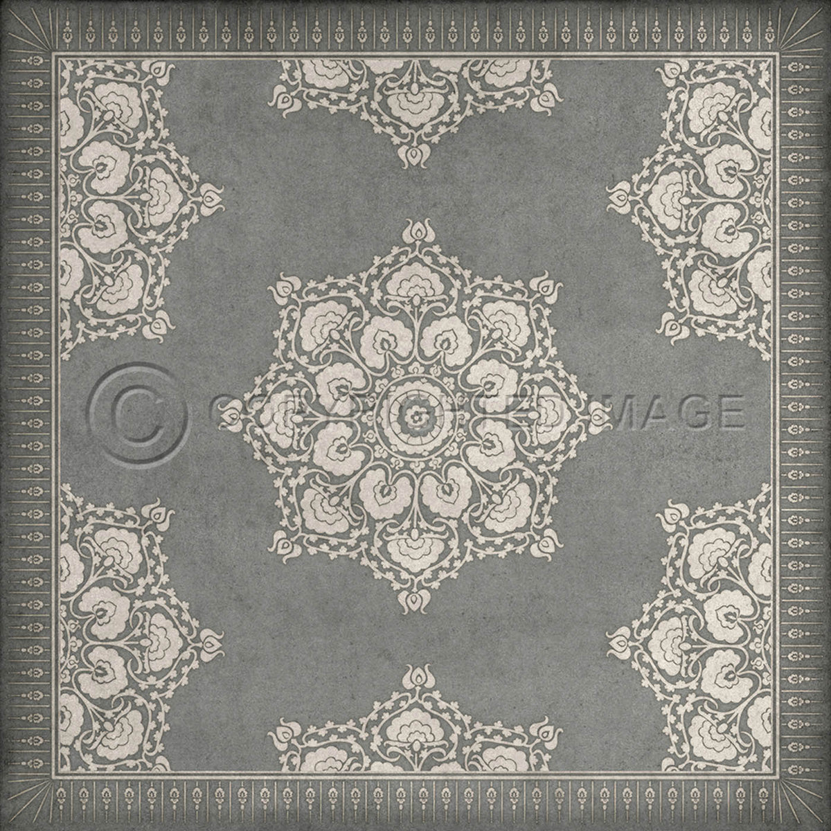 Indian Loop  Pewter and Flax 36x36