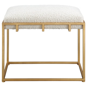 Paradox Small Gold & White Shearling Bench