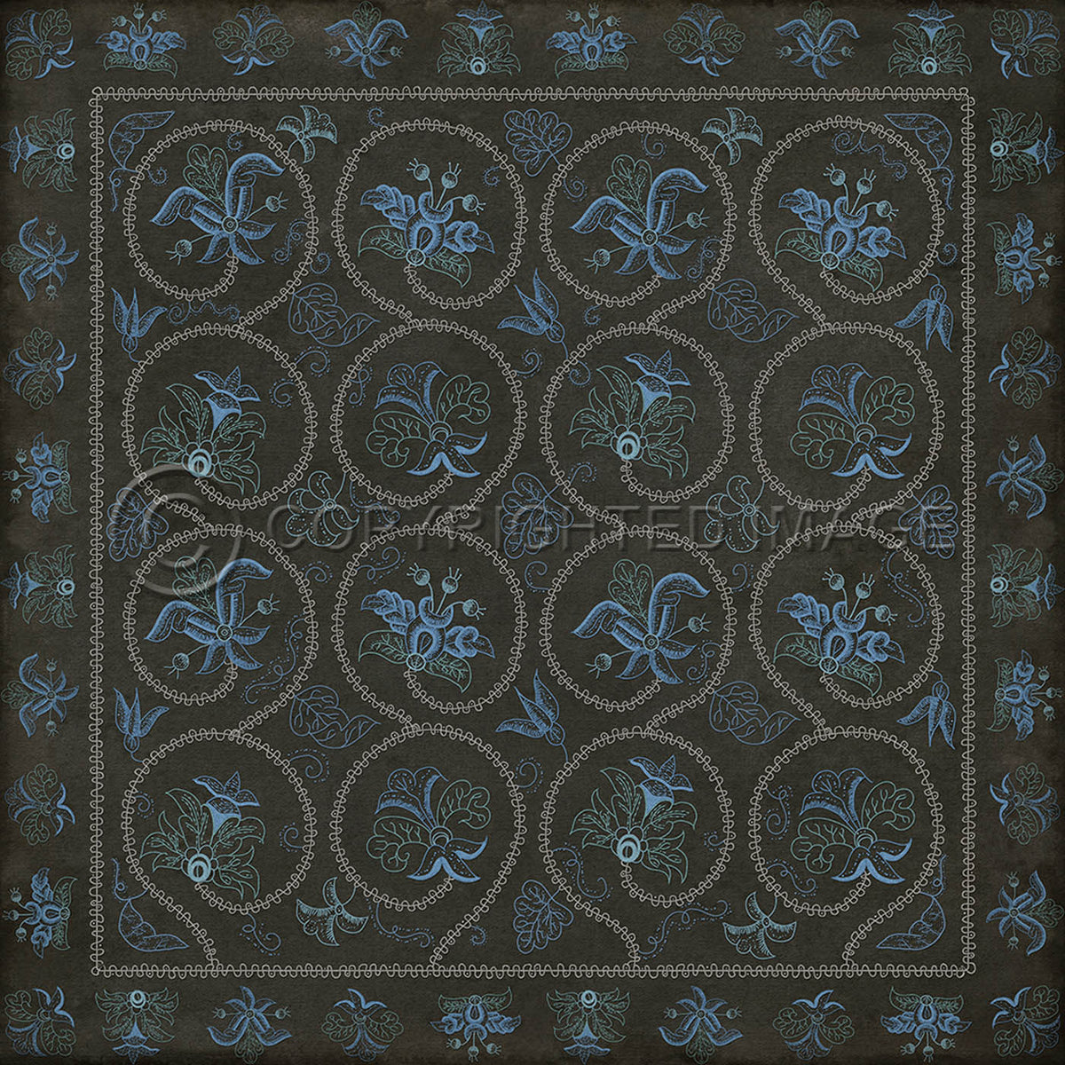 Crewelwork Delphinium 72x72