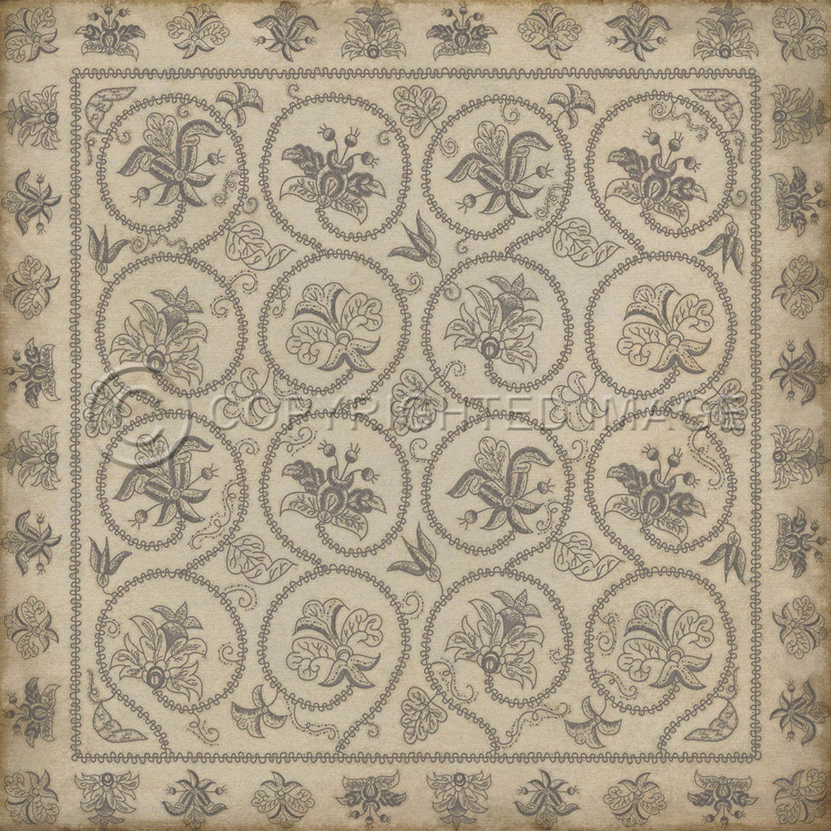 Crewelwork Hollyhock 72x72