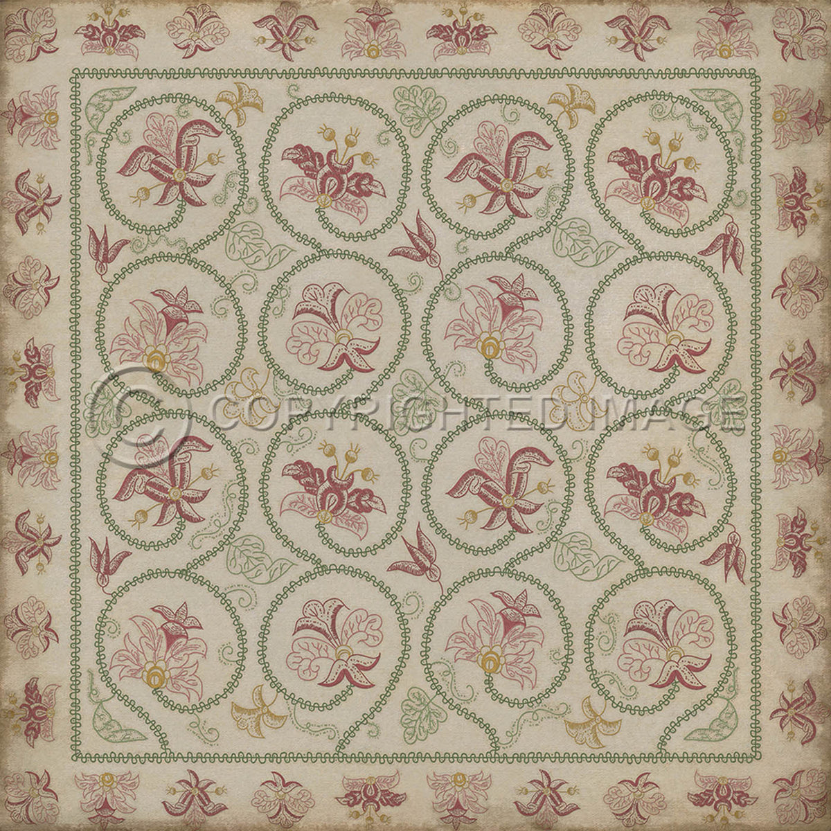 Crewelwork Rose Campion 36x36