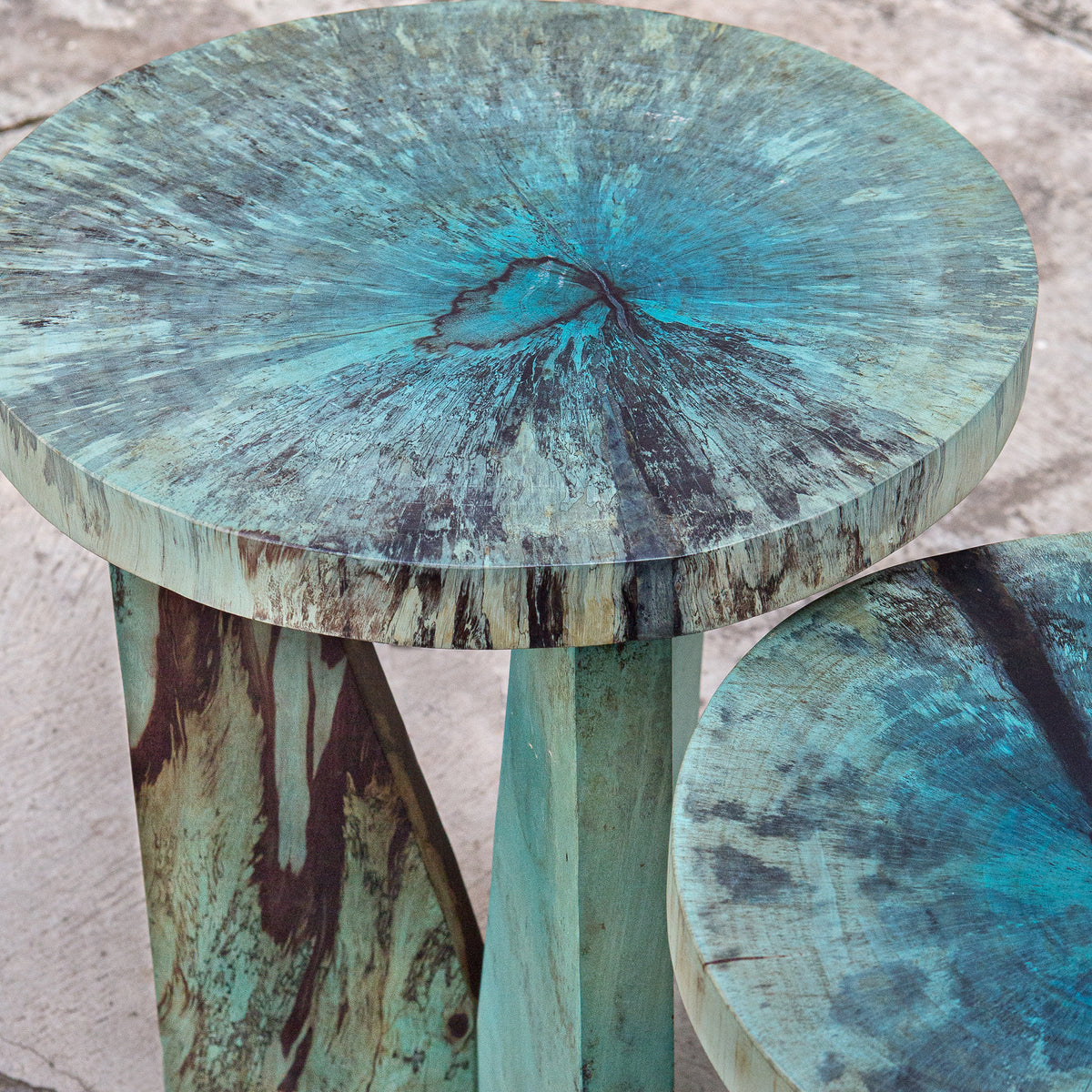 Nadette Blue Nesting Tables, S/2
