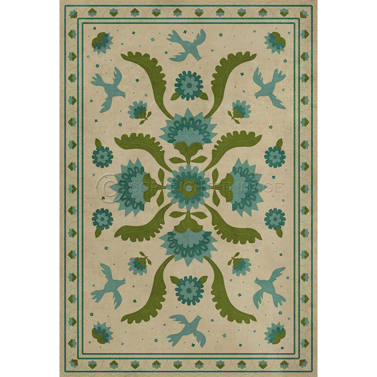 Applique Azure Moss 53x76
