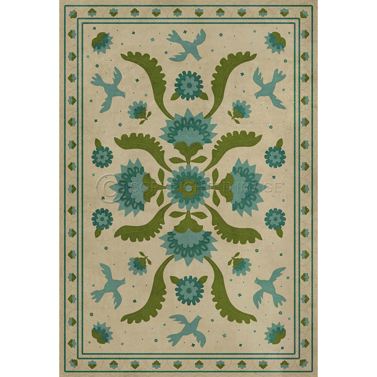 Applique Azure Moss 70x102