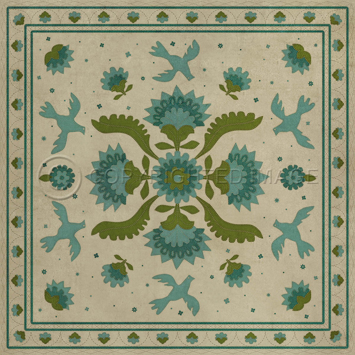 Applique Azure Moss 36x36
