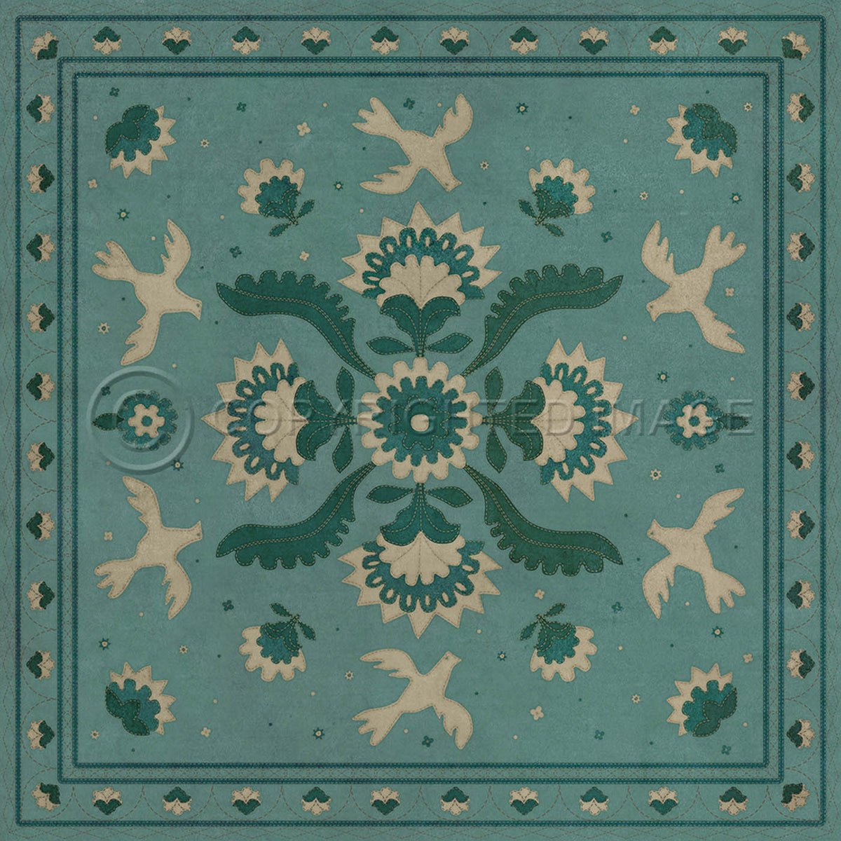 Applique Barred Clouds Bloom 36x36