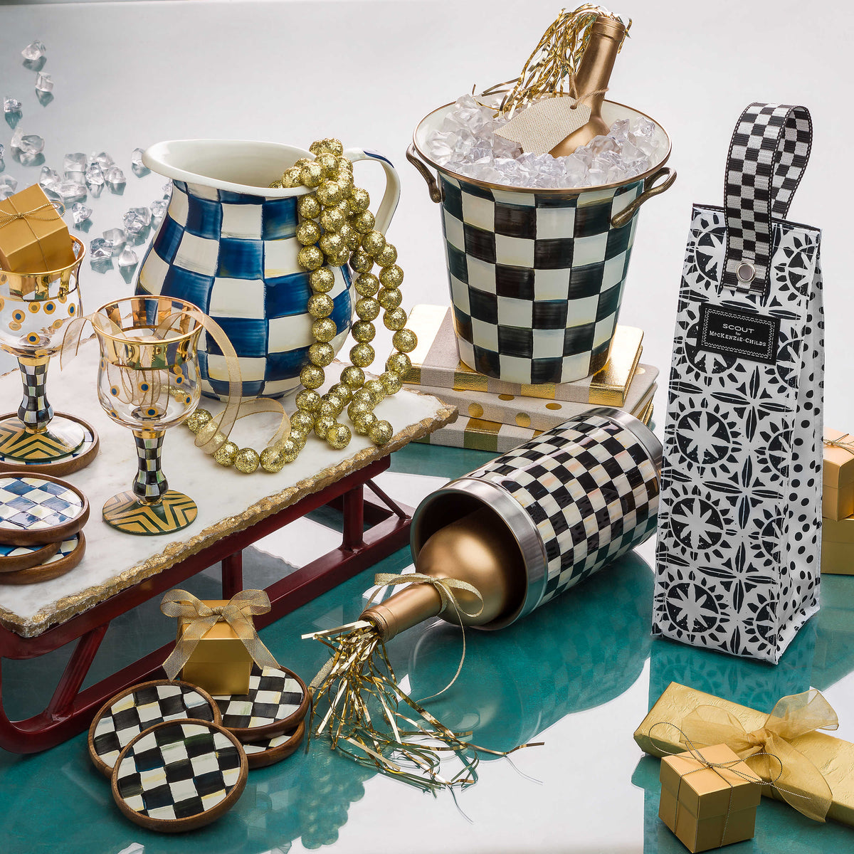 Courtly Check Coasters - Set of 4