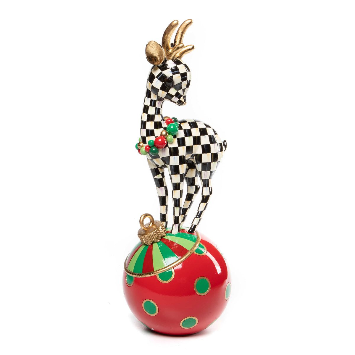 MacKenzie-Childs Courtly Check Deary Deer On Ornament