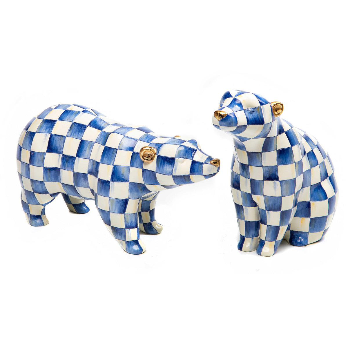 Royal Check Polar Bears - Set of 2