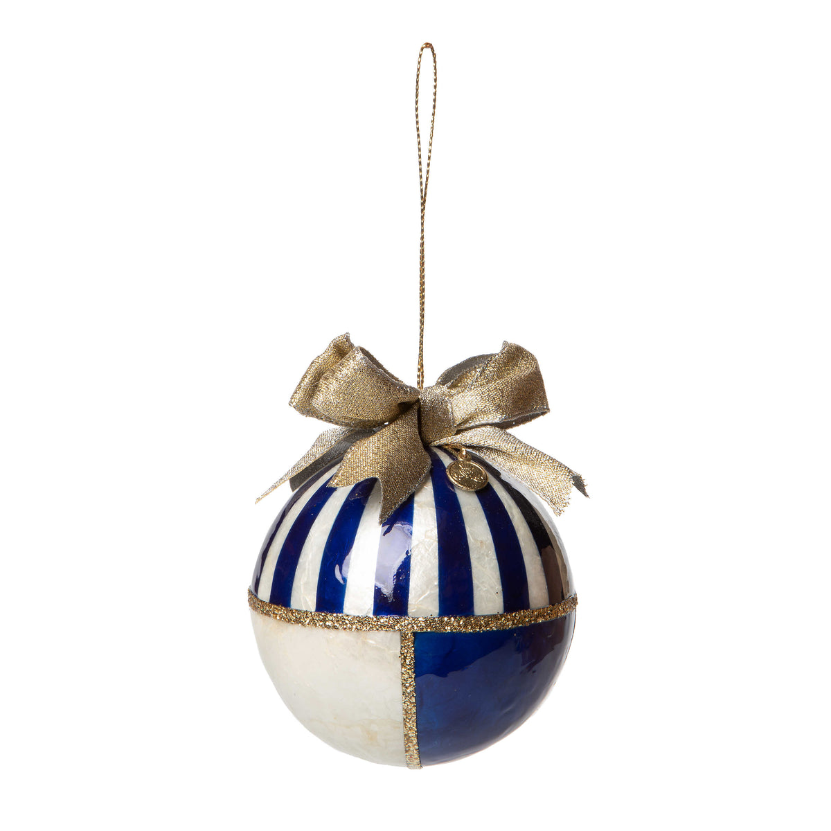 Royal Geo Capiz Ball Ornaments - Set of 4