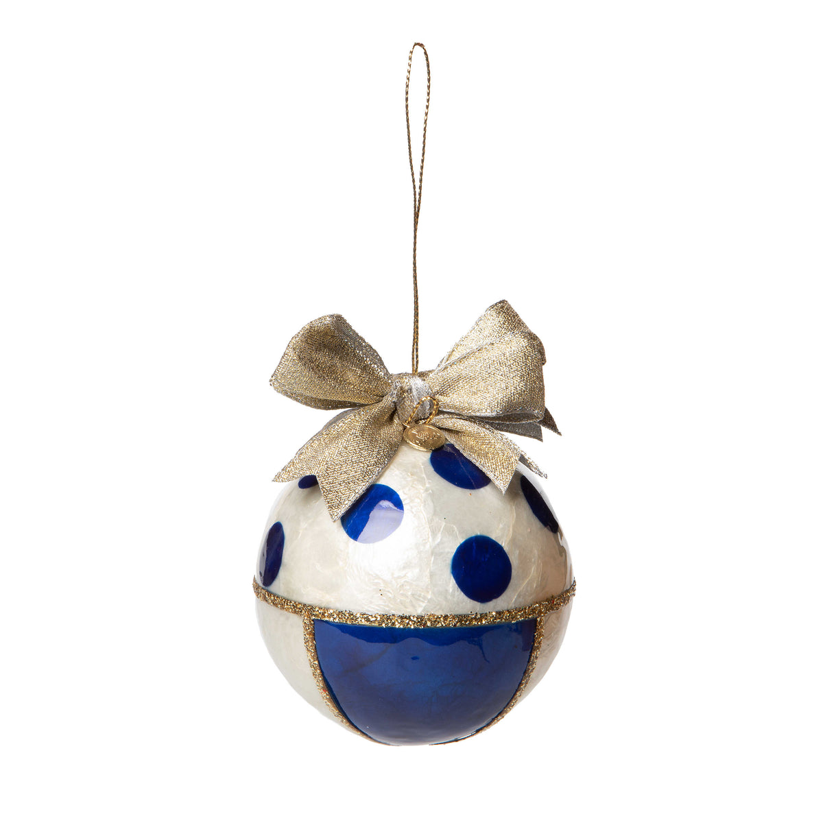 Royal Geo Capiz Ball Ornaments - Set of 4