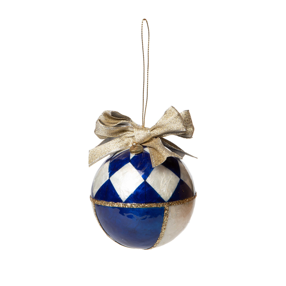 Royal Geo Capiz Ball Ornaments - Set of 4