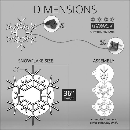 36" Folding Snowflake